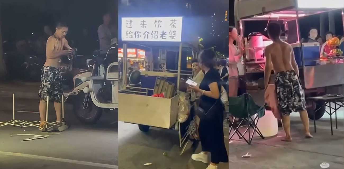 湛江渔港公园 茶摊西施穿的太骚 被醉汉当众调戏 男友出头爆揍上热搜 - 户外露出